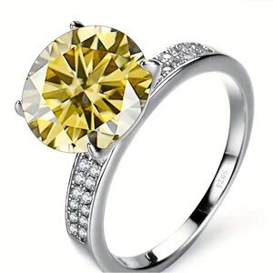 5 carat moissanite, 925 Sterling silver ring size 7